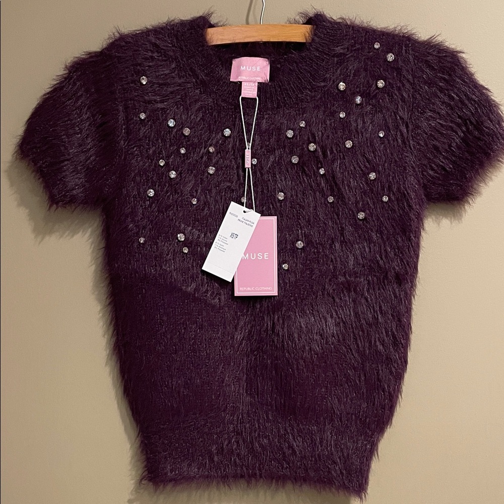 Muse Women's Deep Purple Fuzzy top